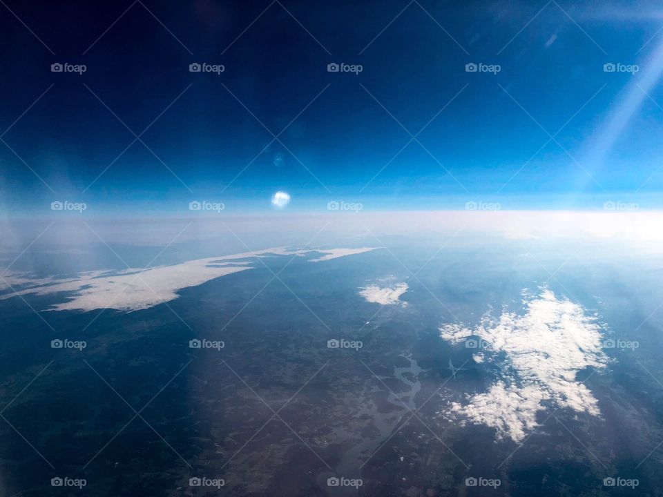 View of the horizon from plane. 