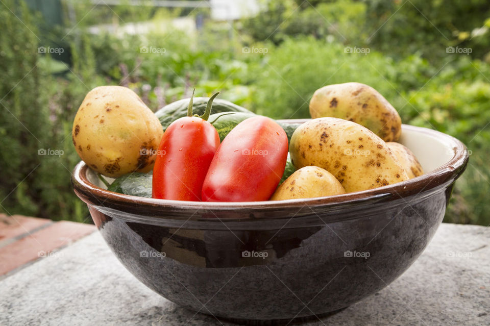 Organic vegetables in bowl