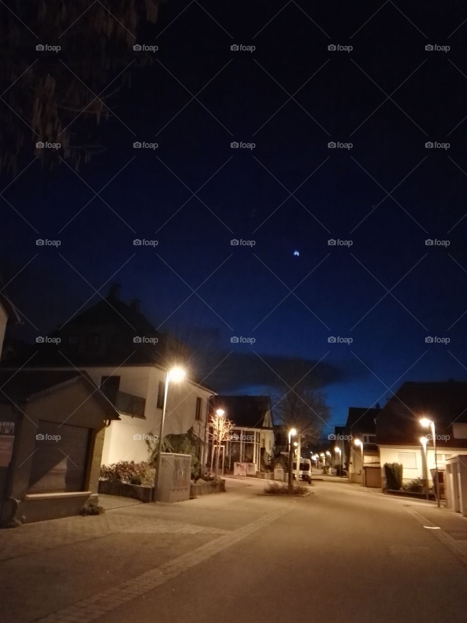 small German town at night