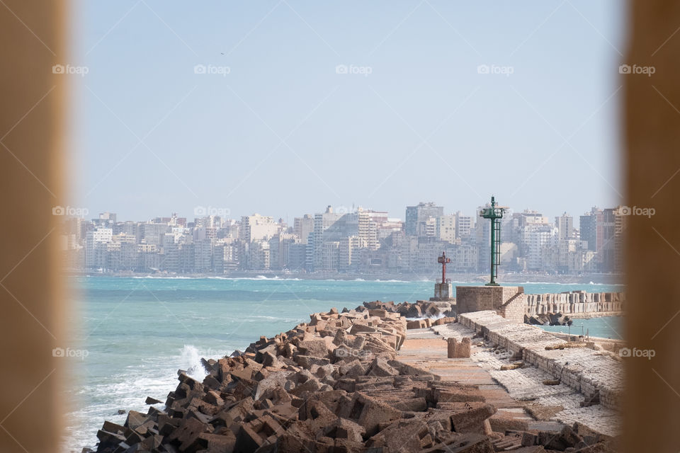 Alexandria city on the raining day