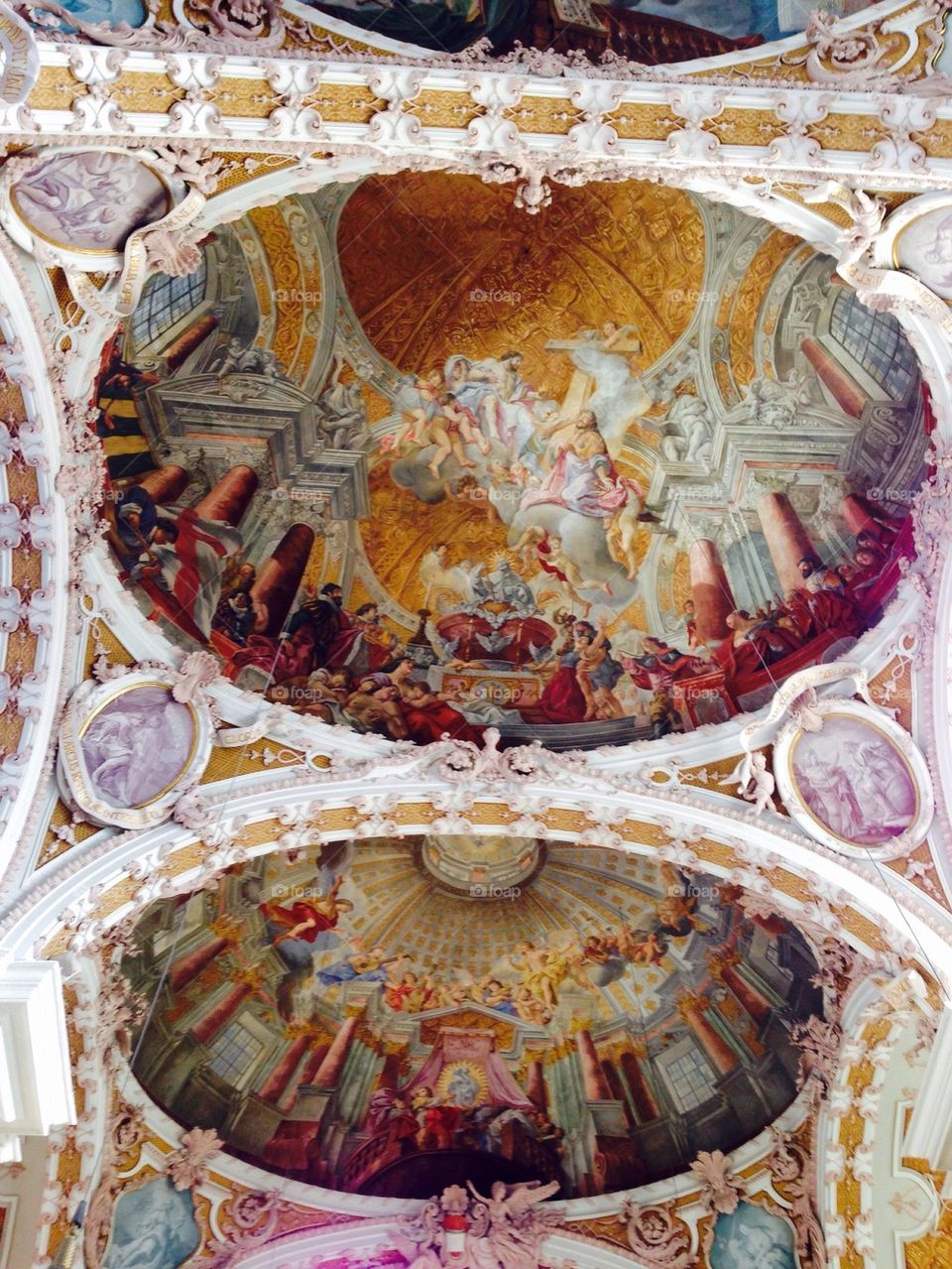 interior ceiling painting of church in Innsbruck 