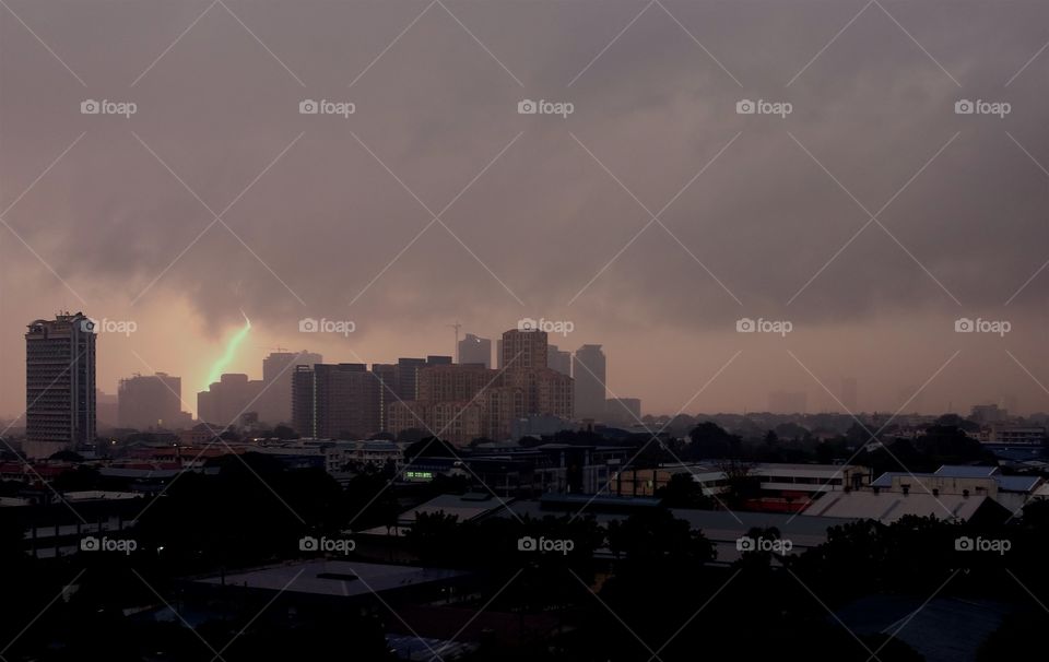 Storm clouds in the city