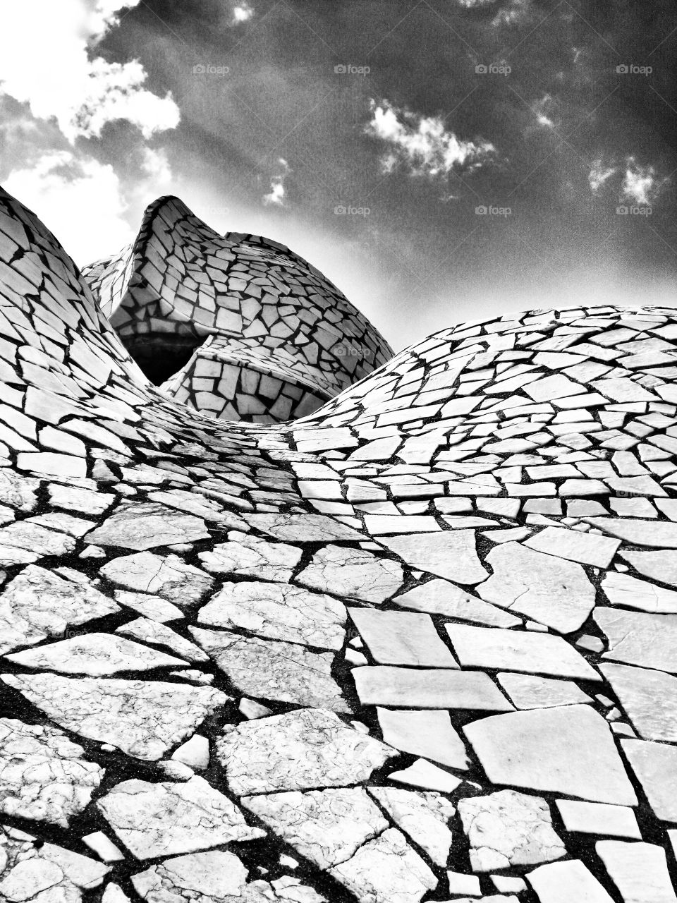 View of park guell in Antoni Gaudi, Barcelona