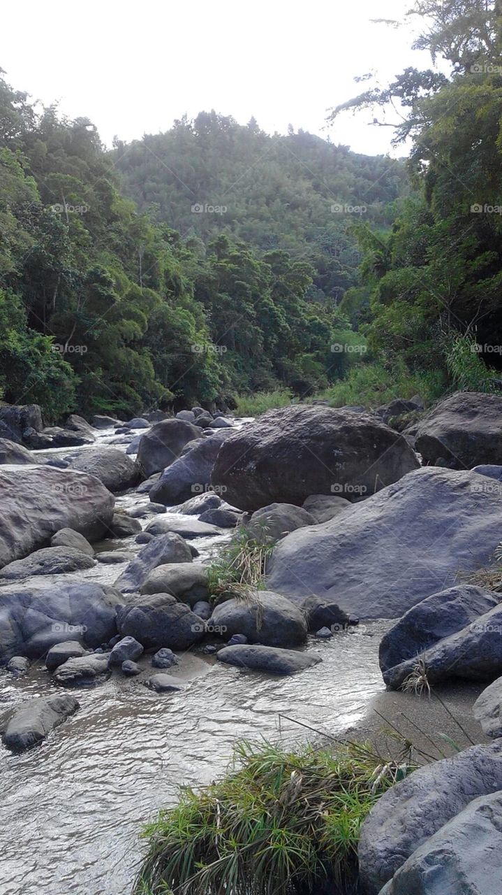 rocks and river