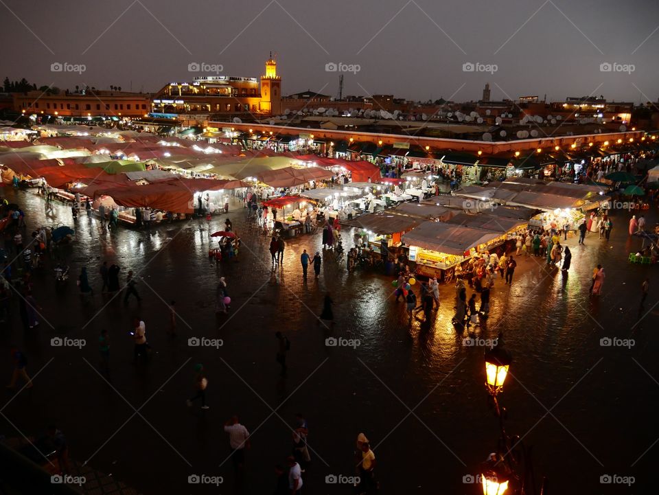 The incredible plaza in the center of Marrakech 