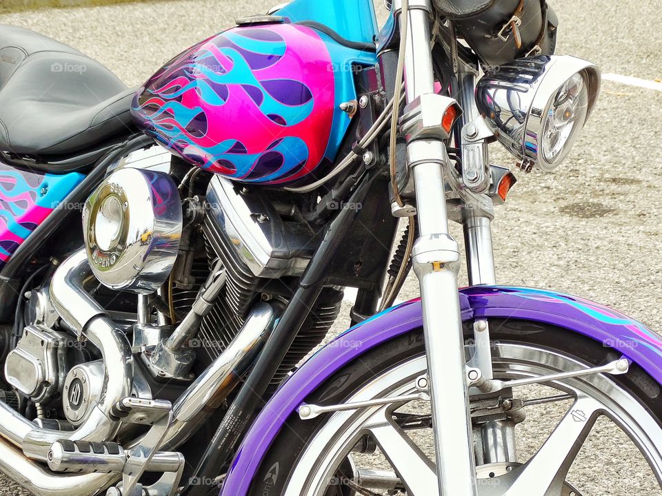 Colorful Motorcycle. Truly Colorful Harley Davidson Mororcycle
