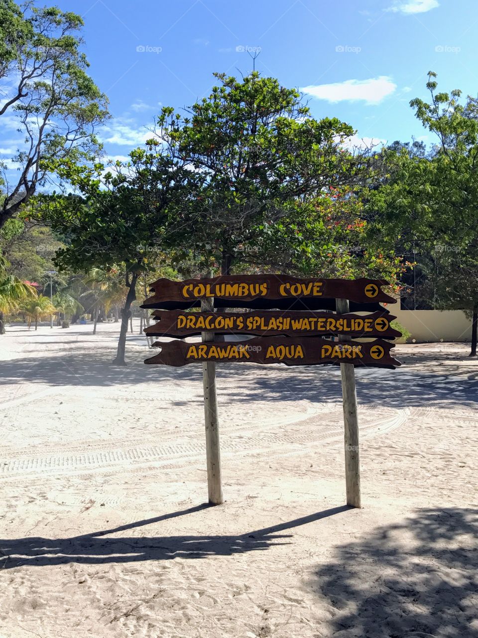 Sign on the beach in Haiti 