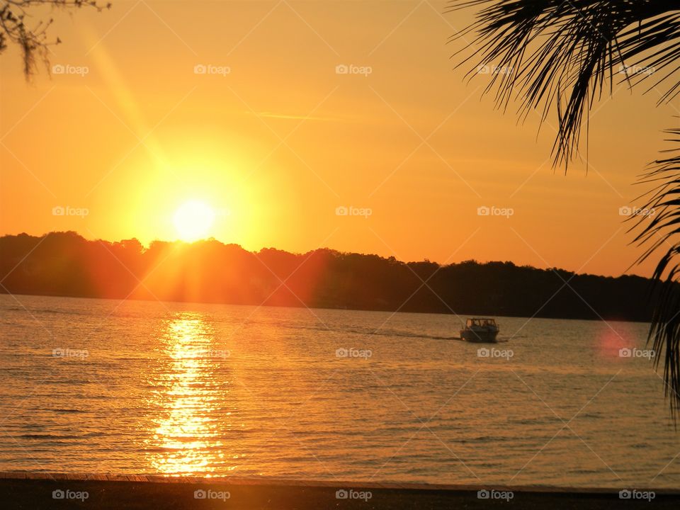 Sun Rays shining on the bayou