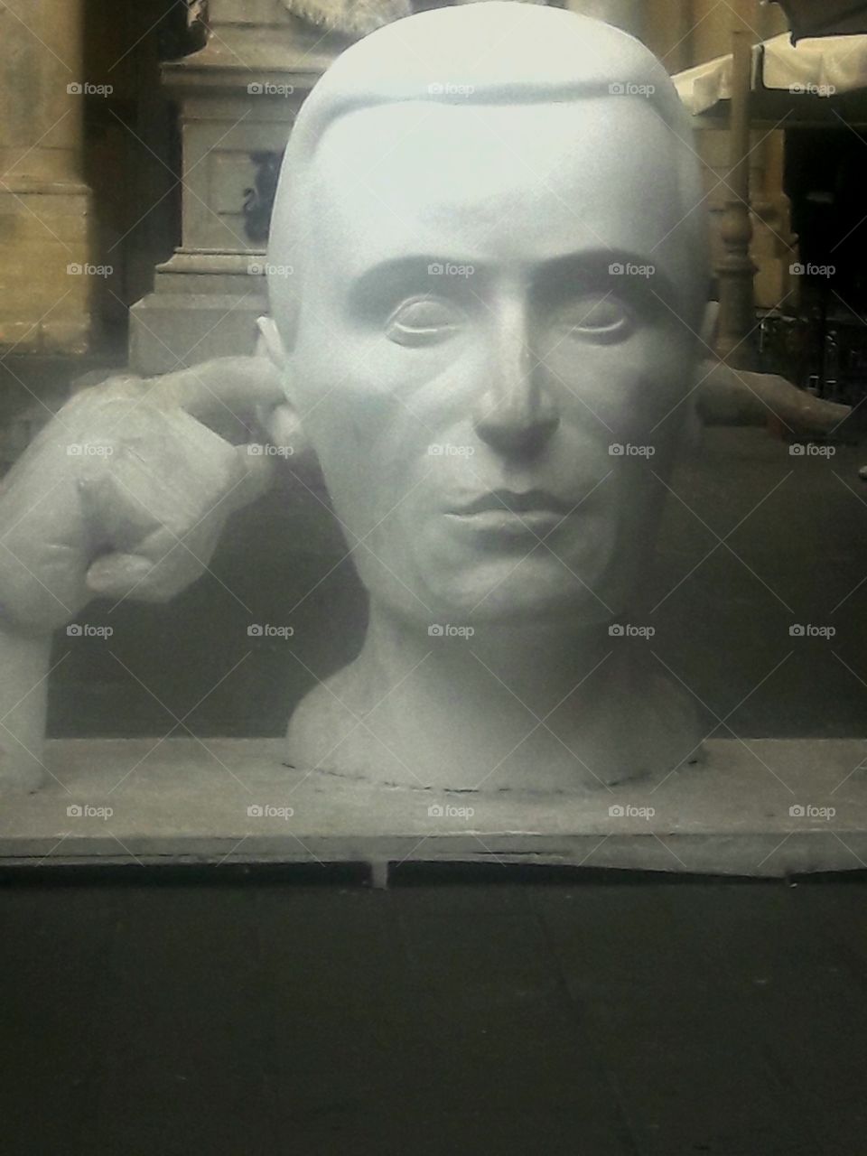 Slightly creepy sculpture in Valleta, Malta