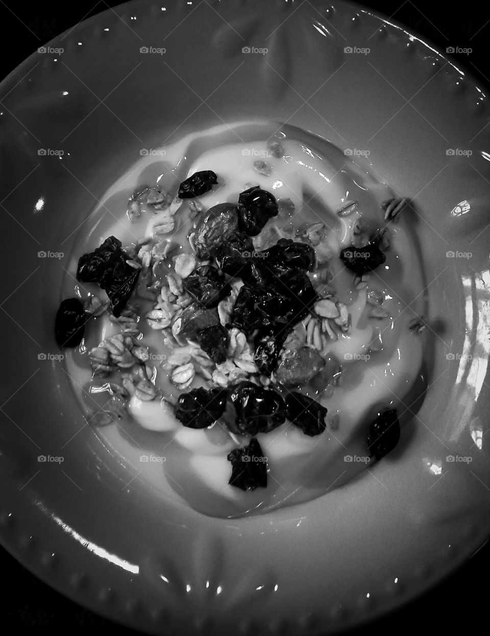 black and white breakfast