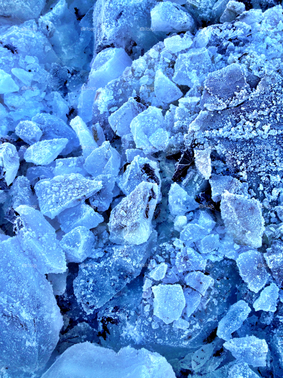 Full frame of blue ice