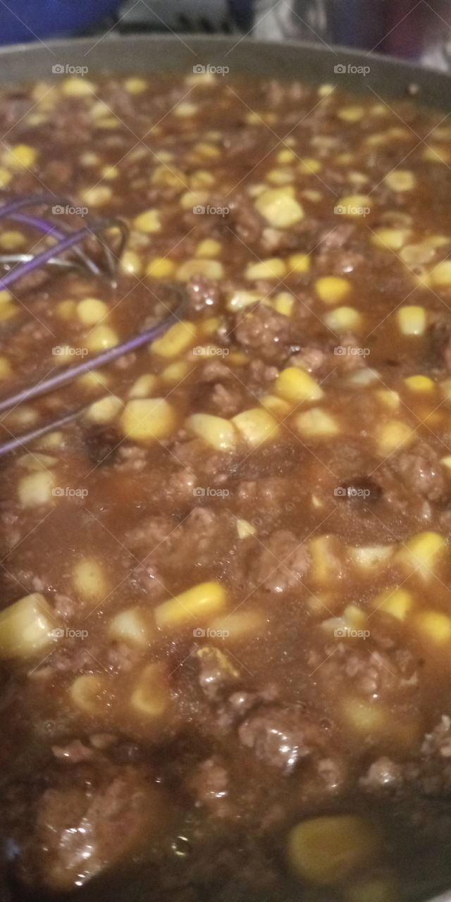 hamburger gravy and corn