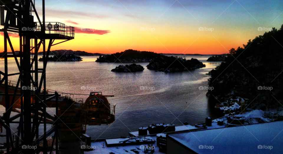 winter sky sunset water by jar0016