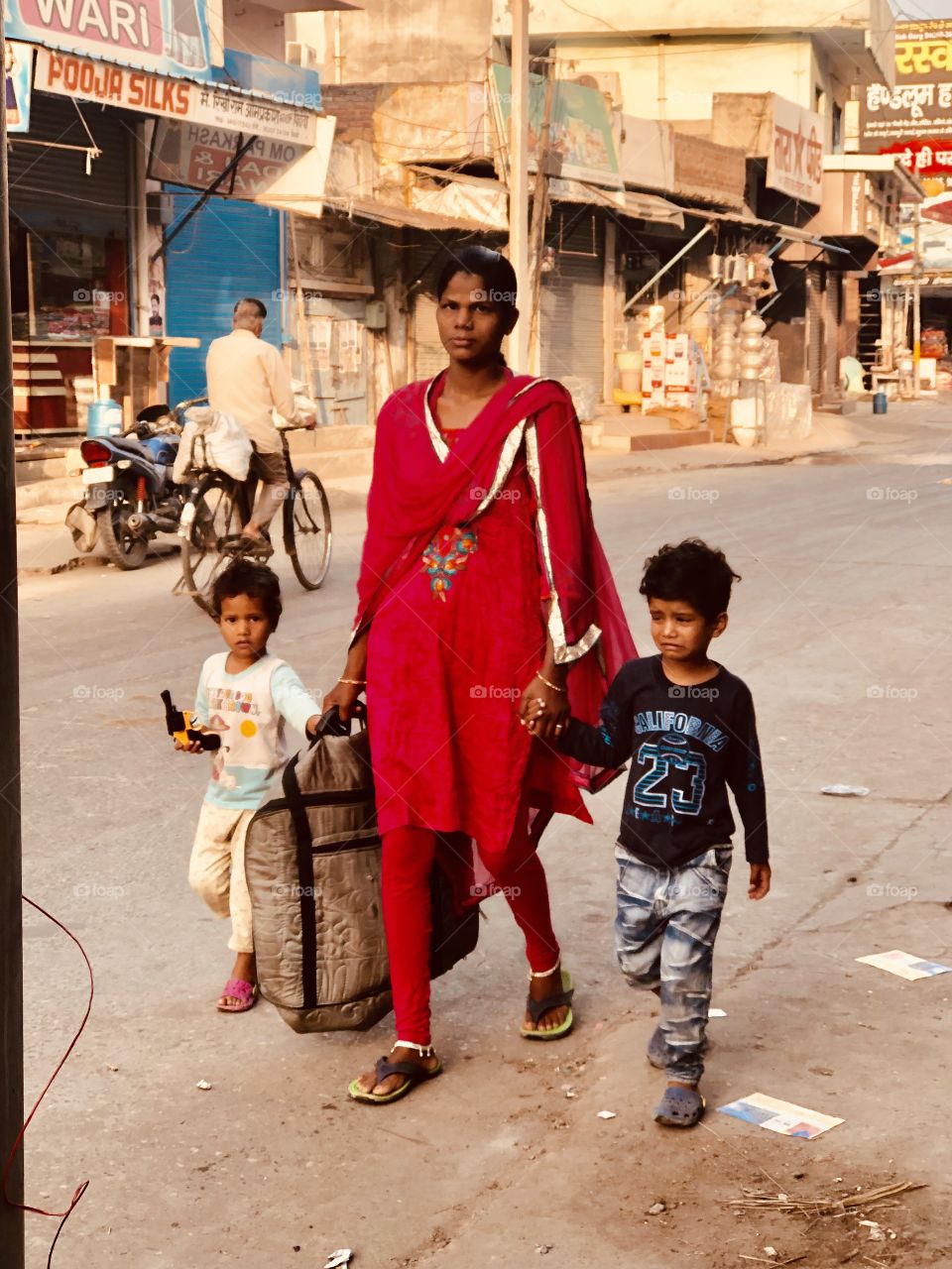 Woman with her kids