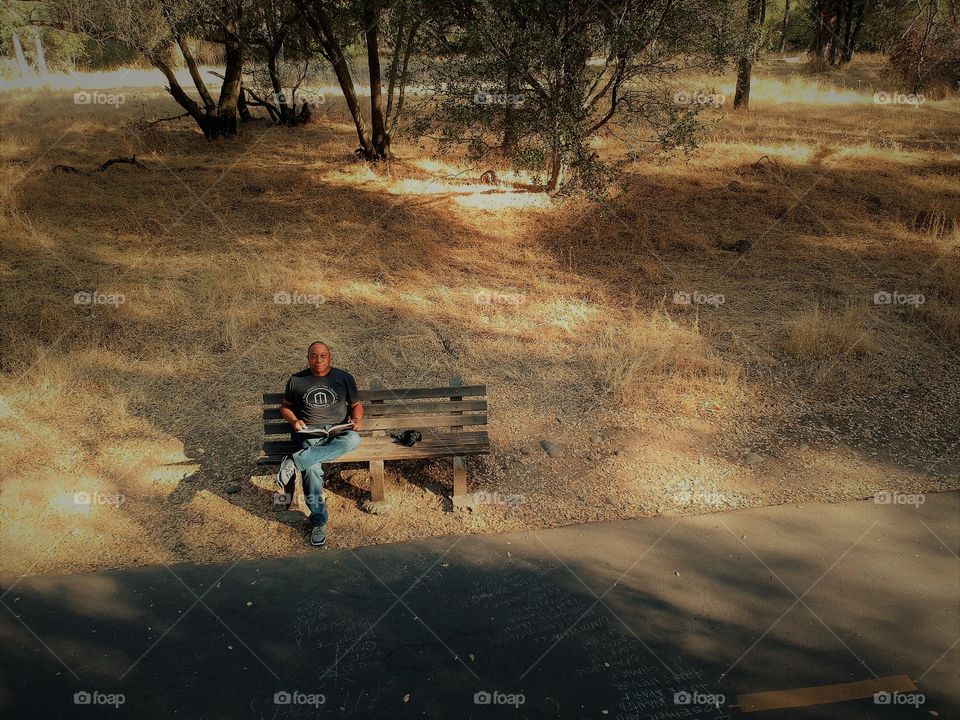 drone photography "book reading in the park"