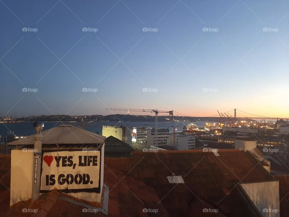 Life being good at Adamastor Viewpoint's Sunset, Lisbon, Portugal