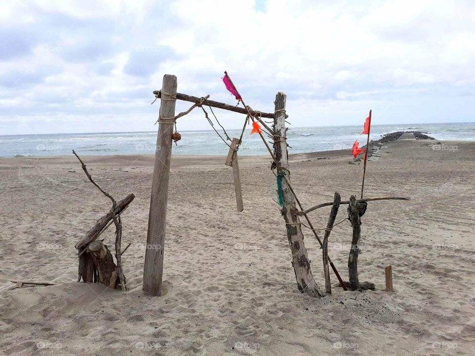 a modest tourist attraction on a Danish beach