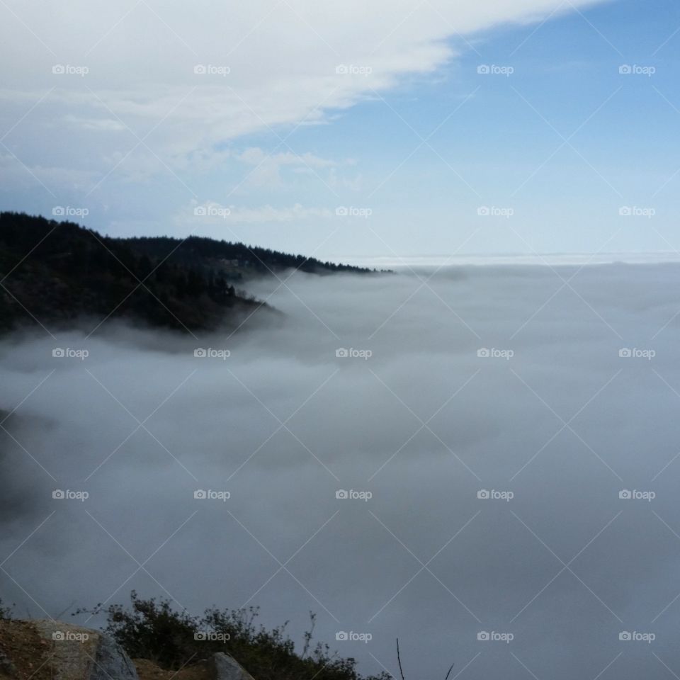 Rim of the World with cloud cover. Big Bear/Lake Arrowhead, California 