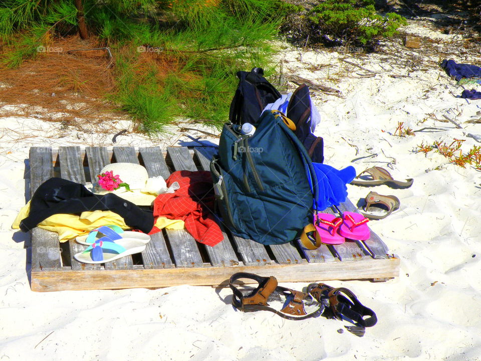Beach Debris. Turks and Caicos, we just piled our stuff up on this pallet .
