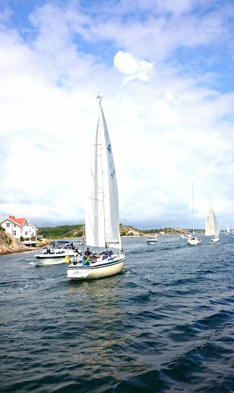 sailingboat in the sea. sailingboat in the sea