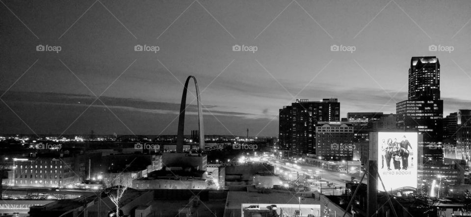 St. Louis Sunset B&W