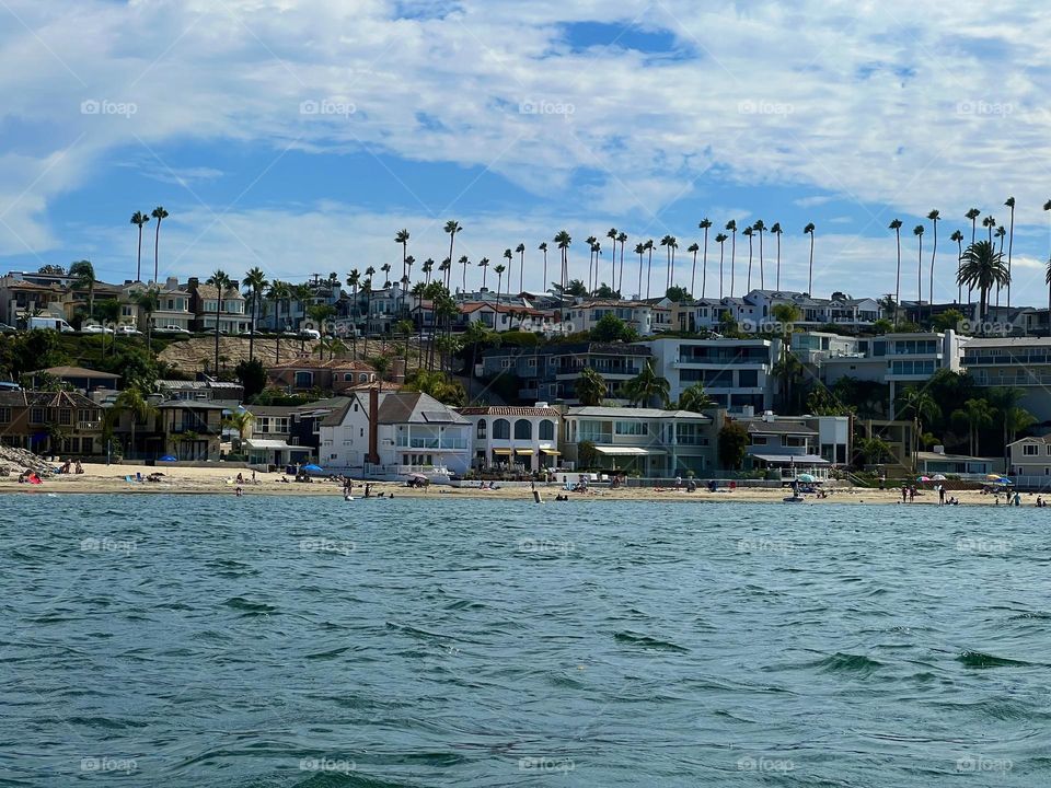 View of China Cove Beach from the Entrance Channel in
Newport Beach California