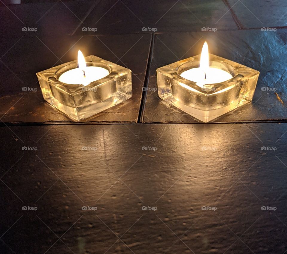 Two tea lights