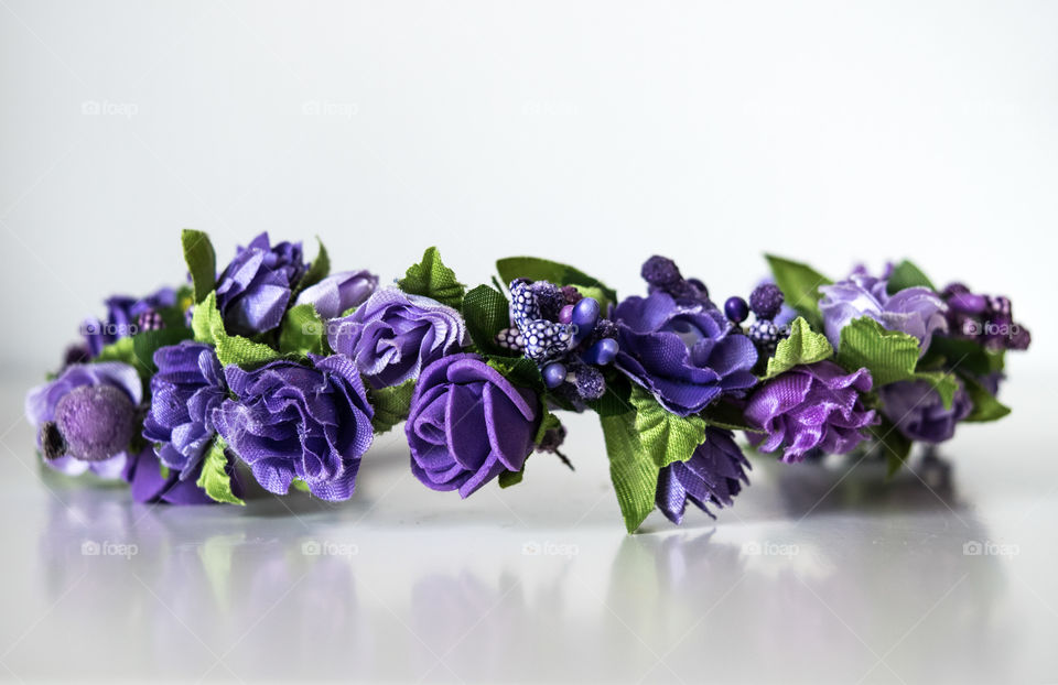 Purple flower crown, decoration