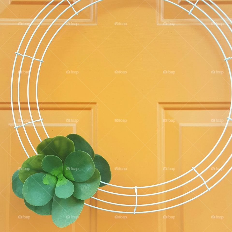diy simple wreath with green plant