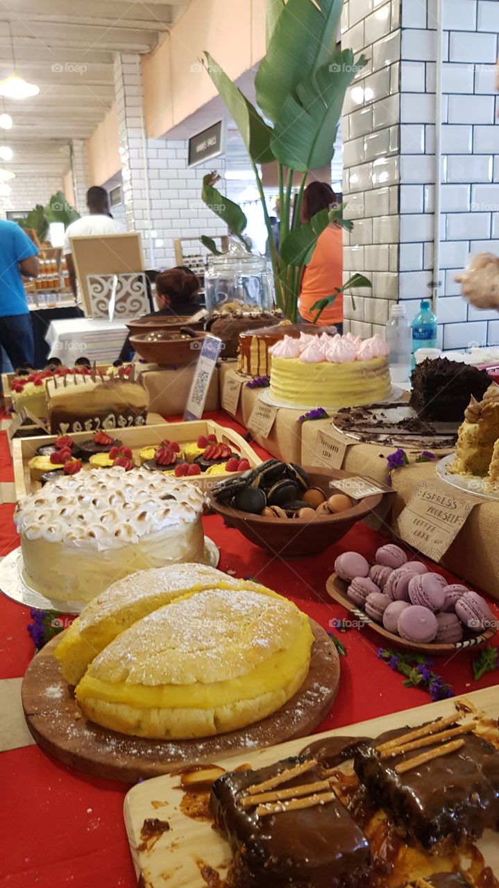 food market with home made cakes
