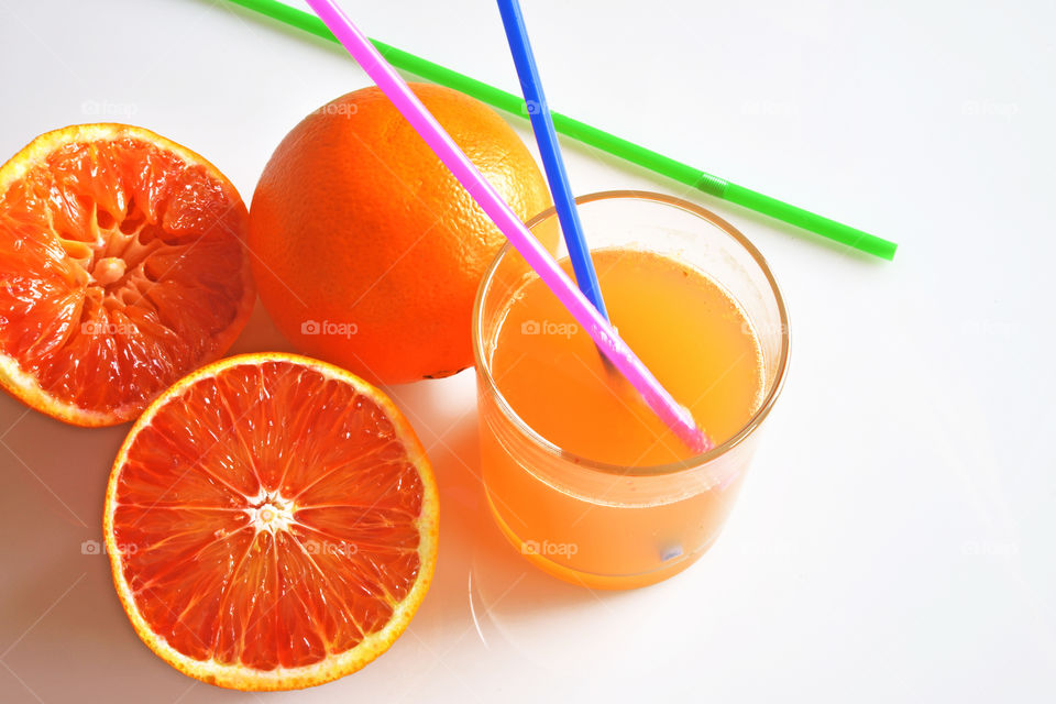 Overhead view of grapefruits