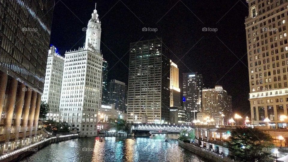 This is Chicago at night