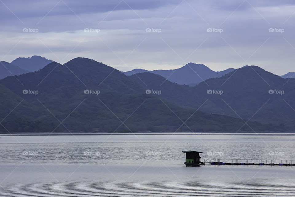 The beauty of the sky and the water at Kaeng Krachan Dam ,Phetchaburi in Thailand.