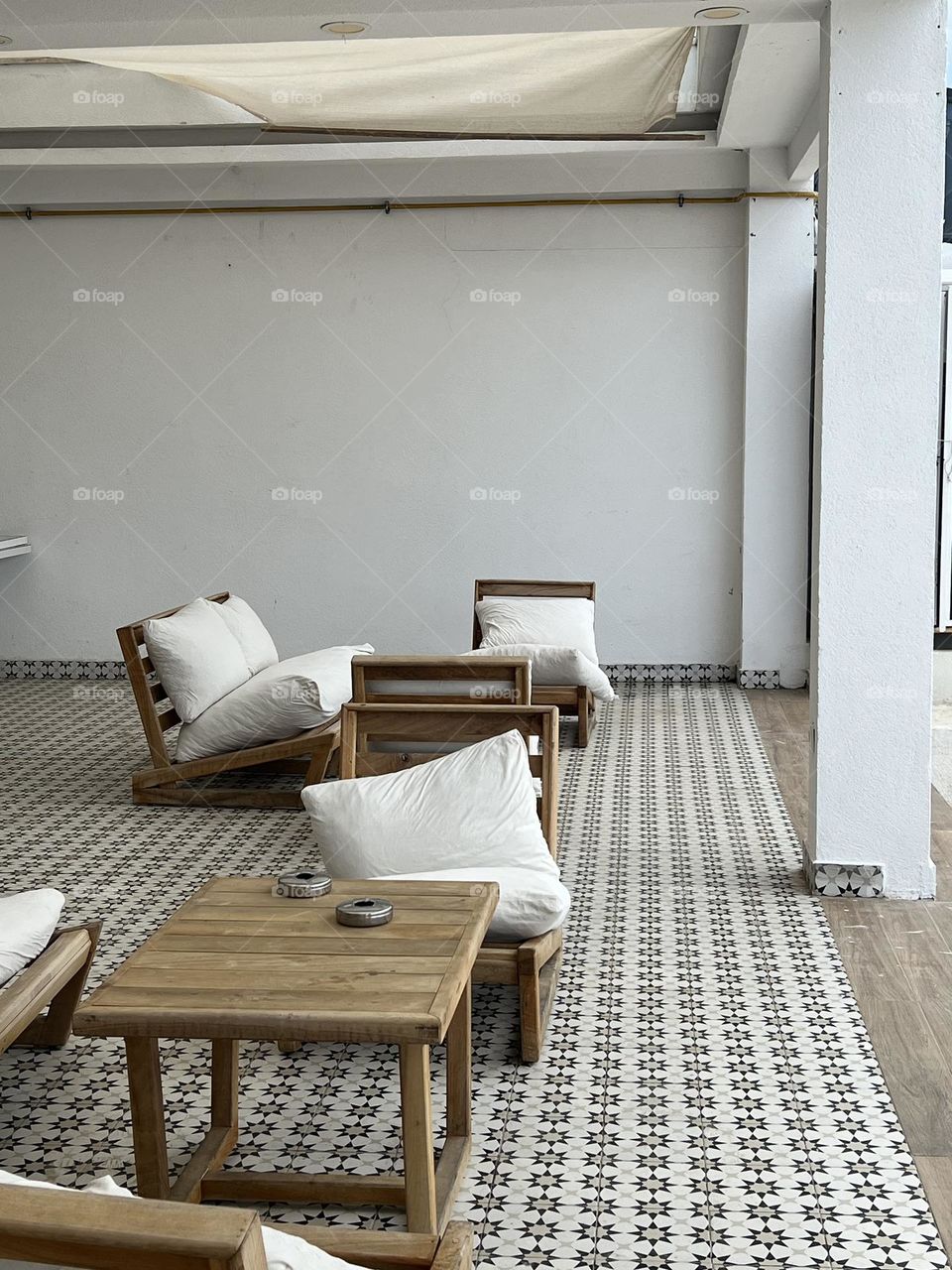 Minimal, white, cafe, interior 