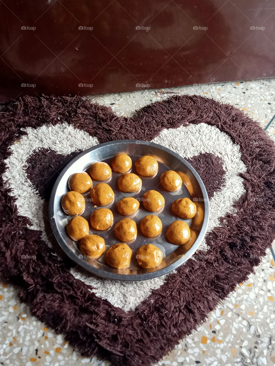 Besan (gram flour) laddoos made by me.😊