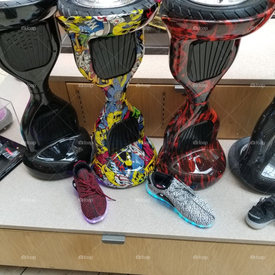 Hover board and shoes