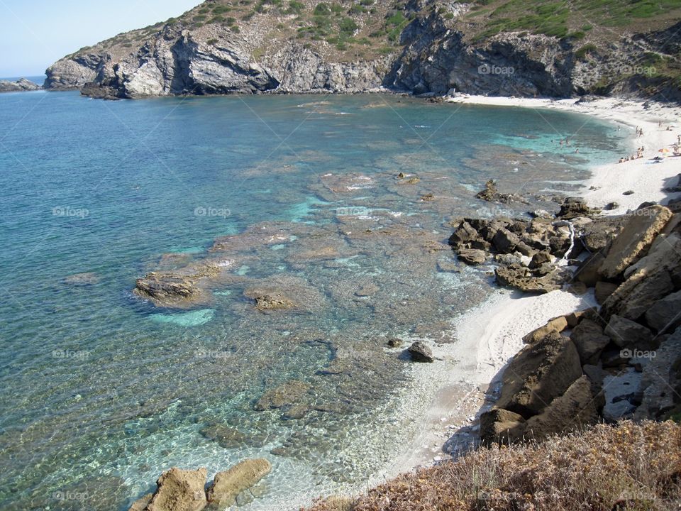 awesome beach whit white sand And cliff in north Sardinia