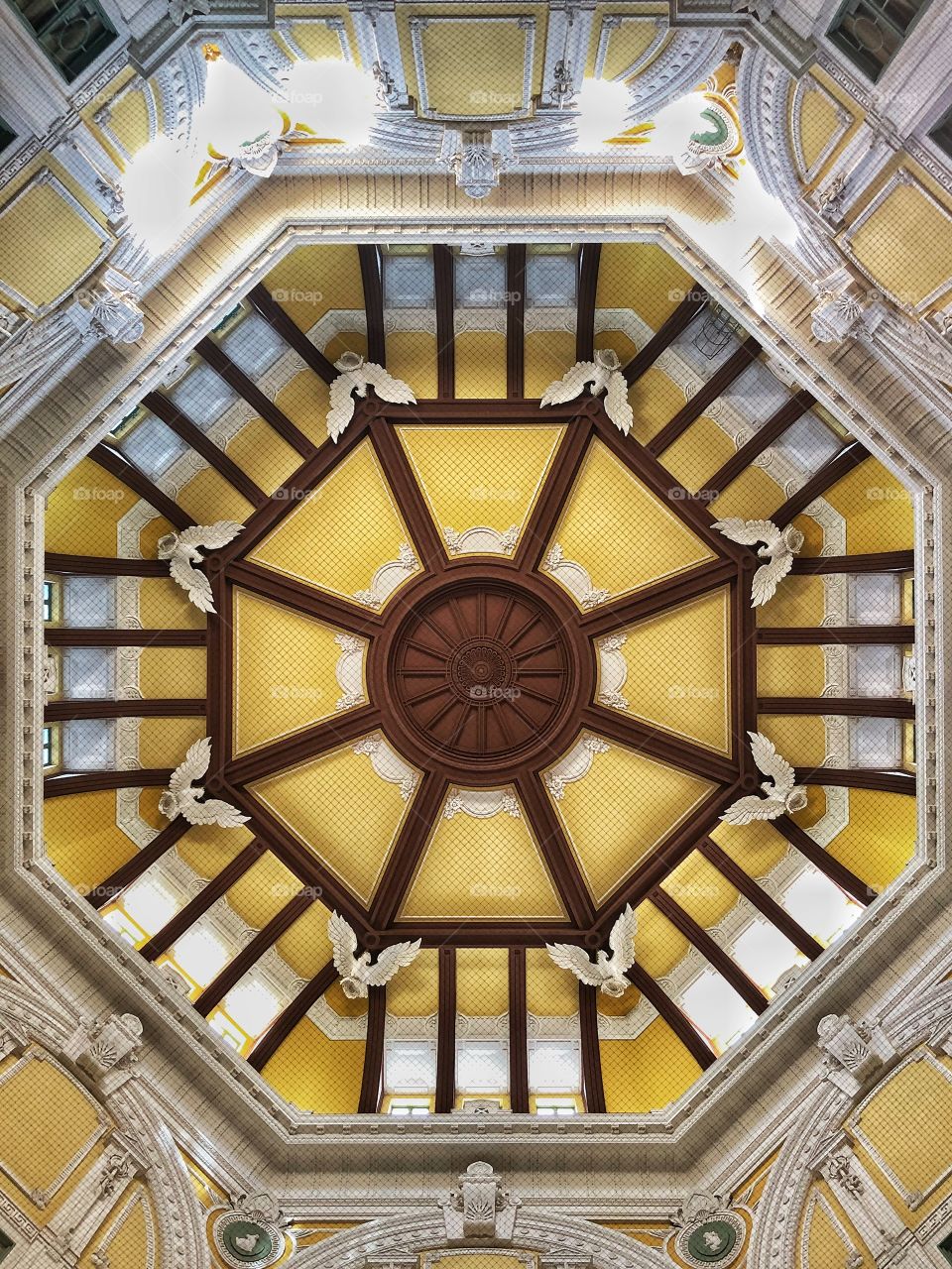 The ceiling in old-architecture style of Tokyo station