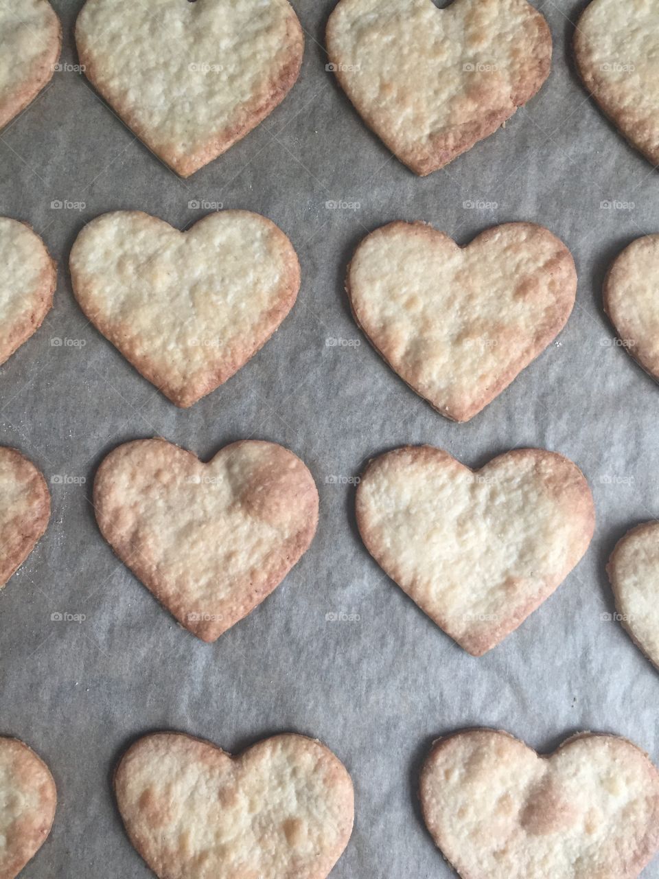 Arrangement of Heart shape cookies