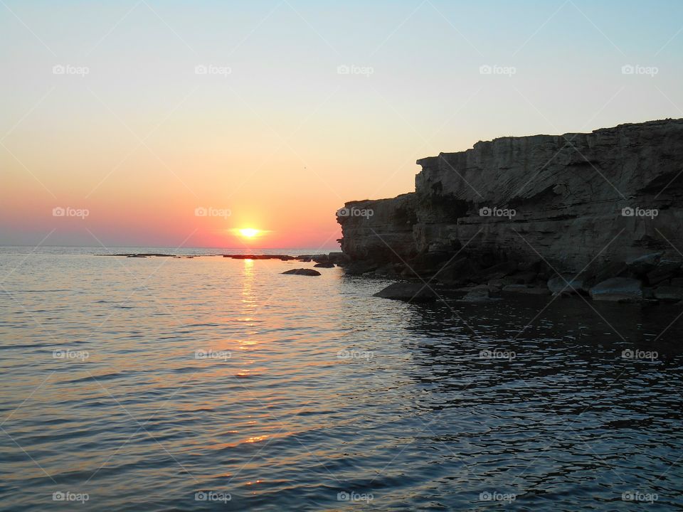 Sunset, Water, Sea, No Person, Ocean