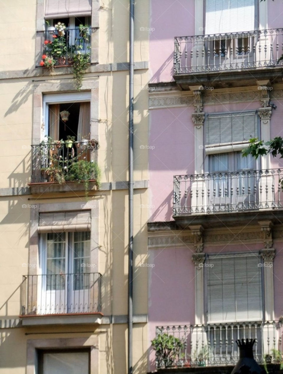 pink architecture balconies houses by Balloo