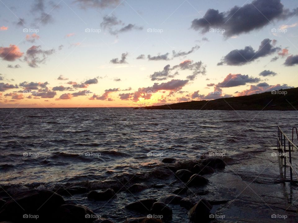 Västkusten, Halland, Sweden, sommar, hav, solnedgång