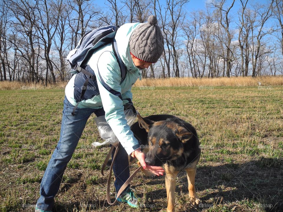 My wife is training my dad's dog. 