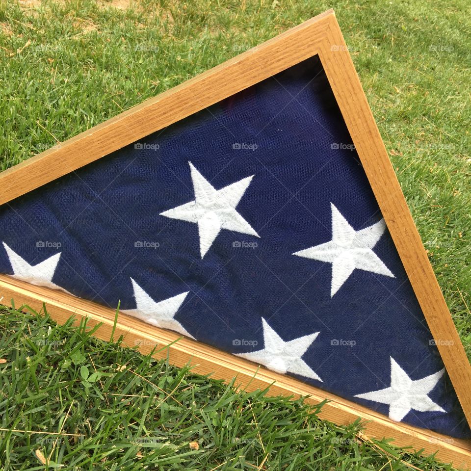 Folded American🇺🇸Flag given to me at a burial with full military honors of a WWII Major, my Father, who was in the Army Air Force!