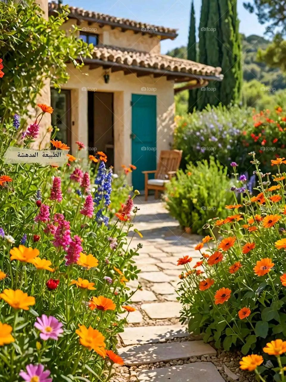 Glory be to God, the magnificent and picturesque view and the natural green trees are a view that is nothing more wonderful than it