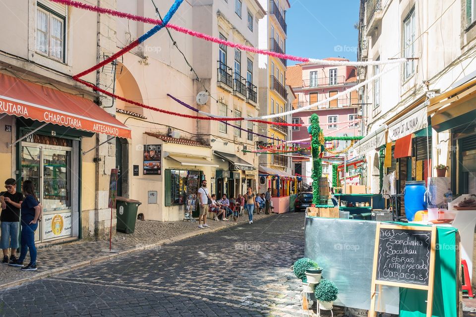 Streetview from Alfama, Lisbon, Portugal