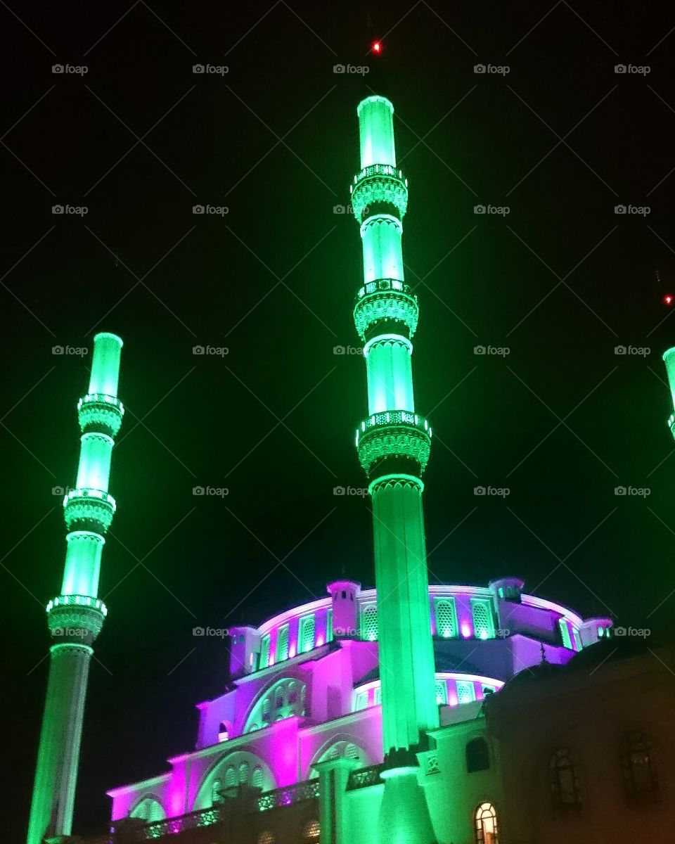 Turkish Mosque at night
