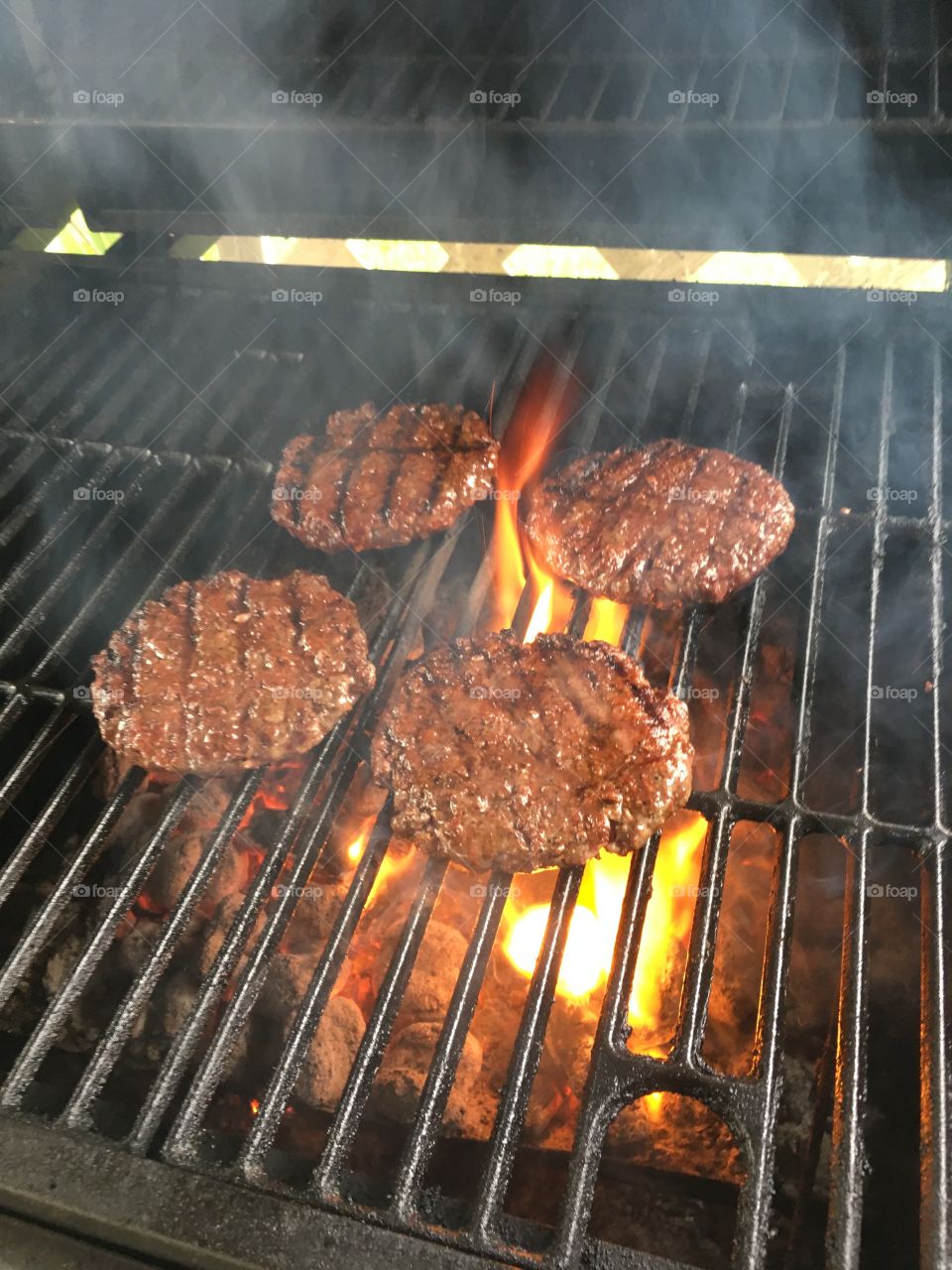 Grilling Burgers 