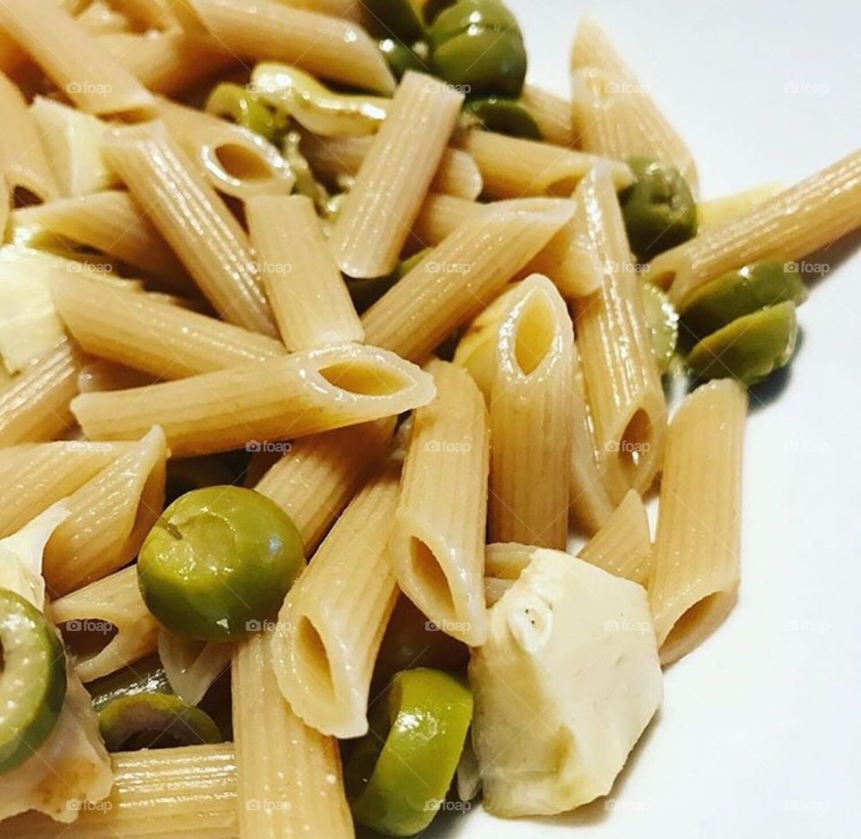 Extreme close-up of pasta