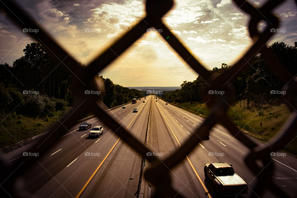 highway through the fence